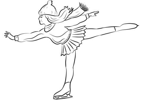 Figure Skater Girl Coloring Page